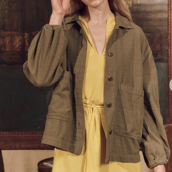 THE GREAT. The Blouson Chore Jacket in Army • NWT - Picture 2 of 9